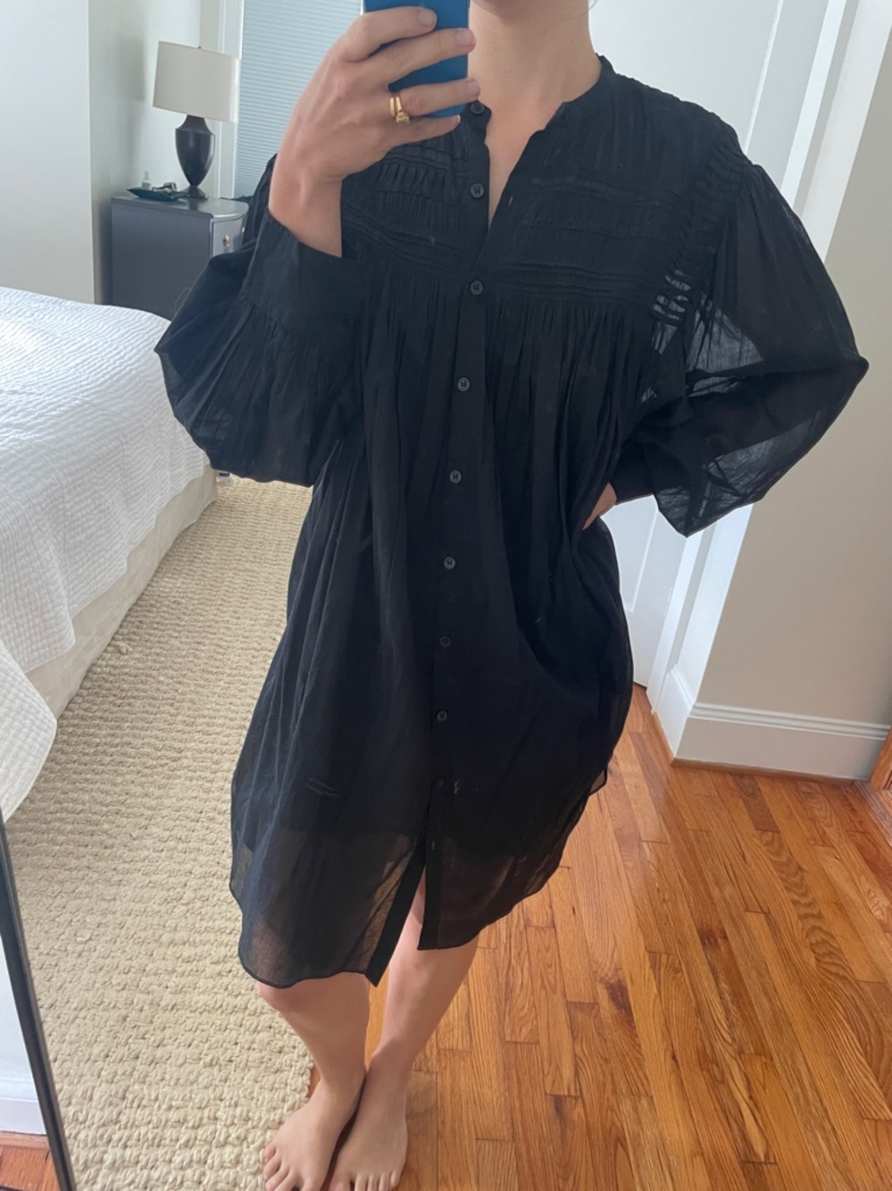 Oversized embroidered cotton dress